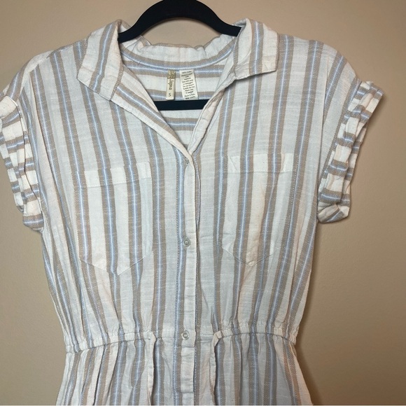 Japna Blue and White Striped Mini Dress - Picture 2 of 8